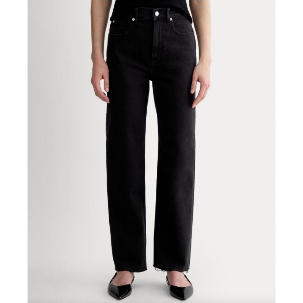 NWOT Everlane Coal Black Way High Straight Leg Denim Jeans In 27 Regular - Picture 3 of 10